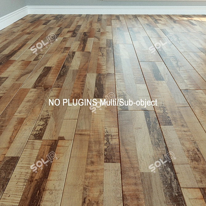Premium Laminate Flooring. Natural Wood Texture. 3D model image 1