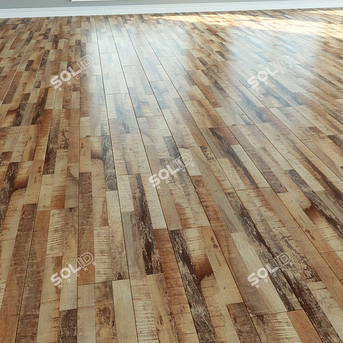Premium Laminate Flooring. Natural Wood Texture. 3D model image 2