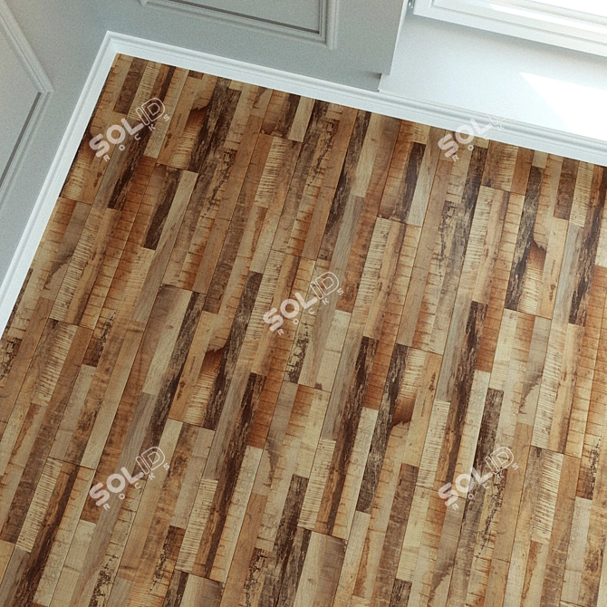 Premium Laminate Flooring. Natural Wood Texture. 3D model image 3