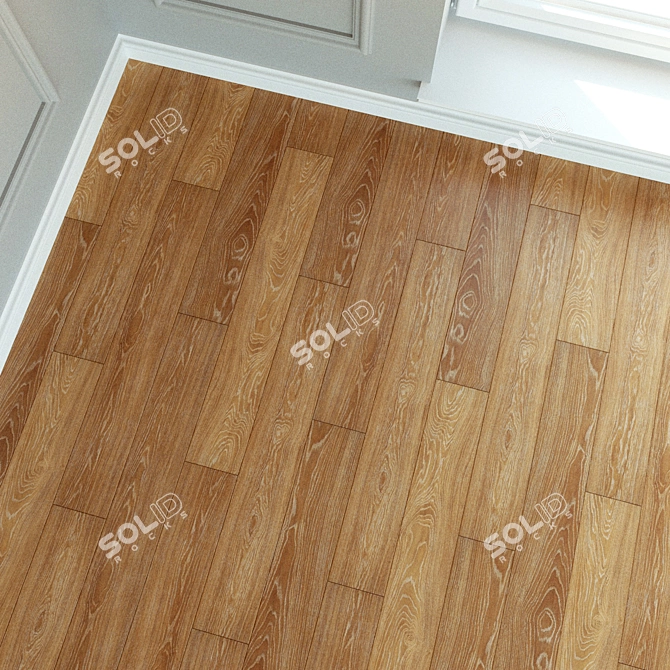 Natural Wood Laminate Flooring 3D model image 2