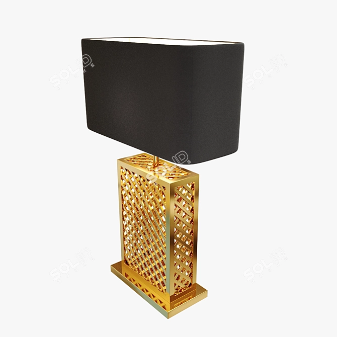 Vintage Brass Table Lamp 3D model image 2