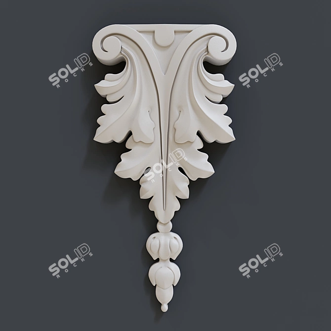Elegant Carving Cover 3D model image 1