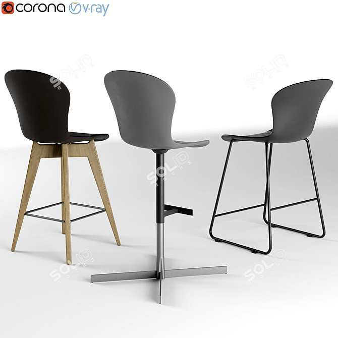 Elegant Adelaide Bar Chair - BoConcept 3D model image 2