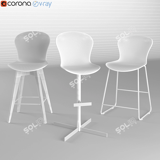 Elegant Adelaide Bar Chair - BoConcept 3D model image 3