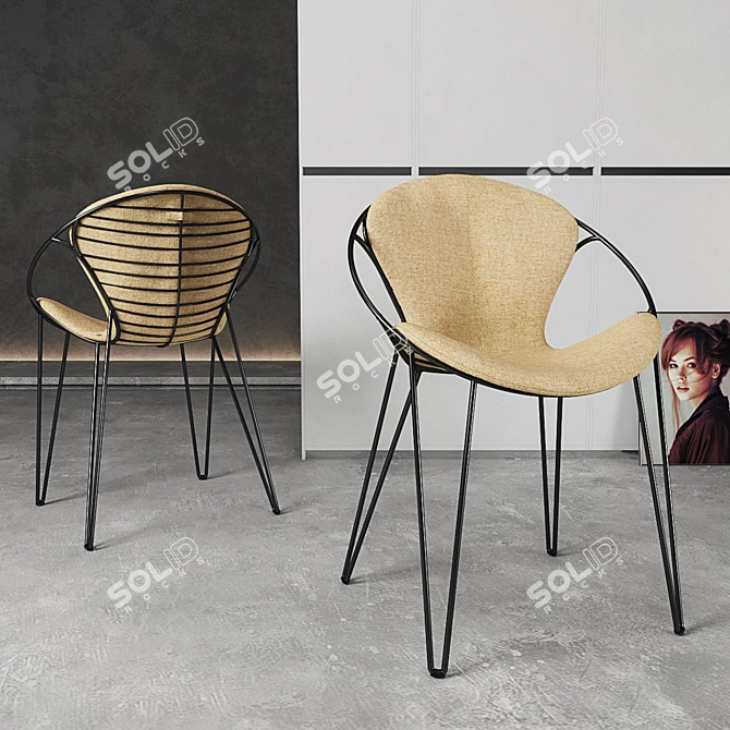 Stylish Joli Wire Chair for Elegant Spaces 3D model image 1