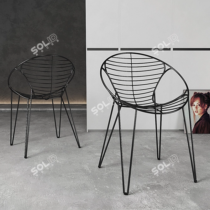 Stylish Joli Wire Chair for Elegant Spaces 3D model image 2