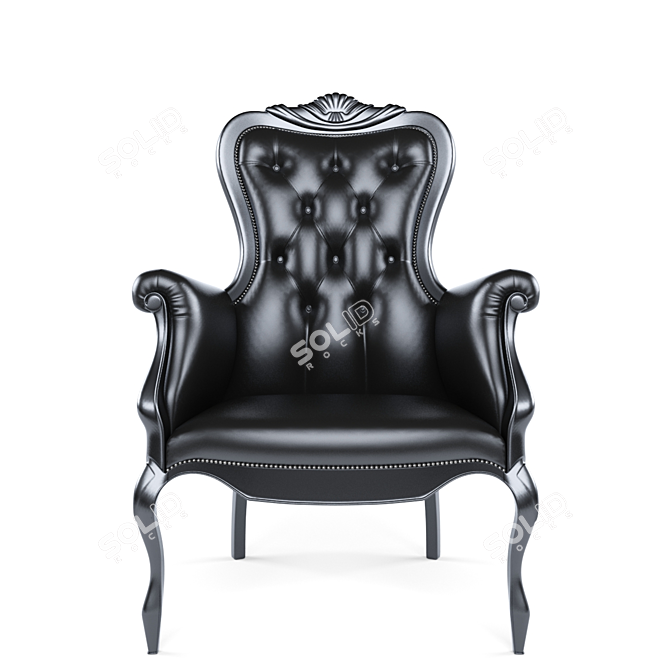 Quilted Classic Armchair: Elegant and Detailed 3D model image 1