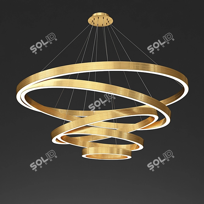 Modern Rings LED Pendant Light 3D model image 1