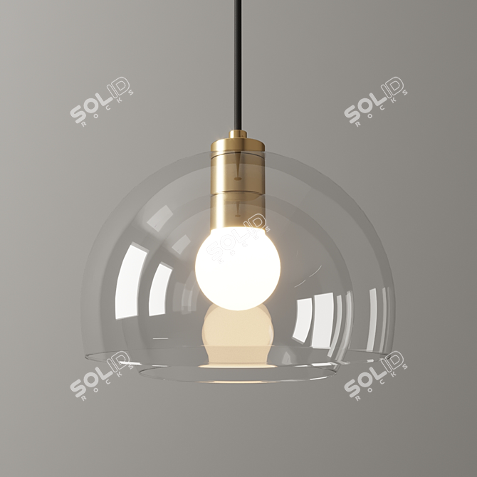 Bella Clear Double Glass Pendant 3D model image 2