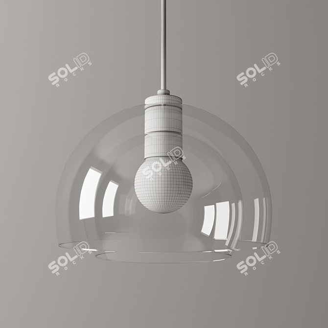 Bella Clear Double Glass Pendant 3D model image 3