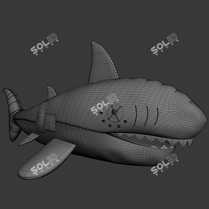 Oceanic Shark Plush Toy 3D model image 2