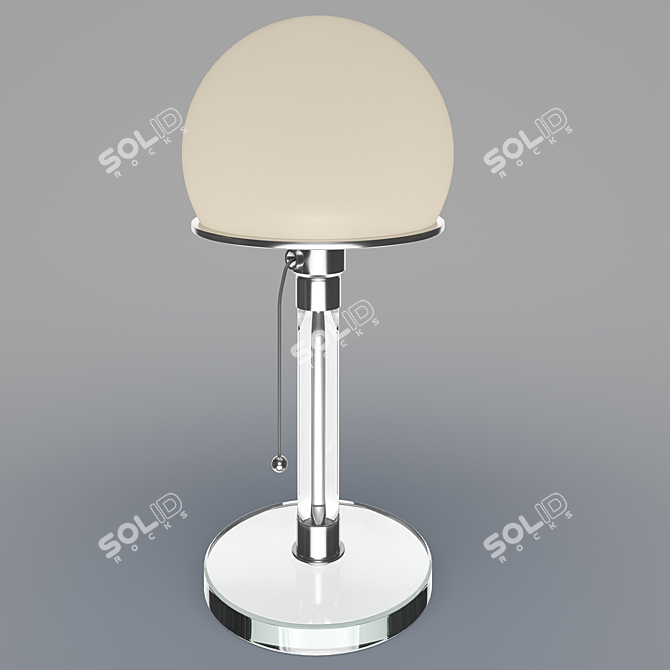 Vintage MT8 Brass Table Lamp 3D model image 1