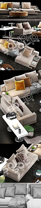 Modern White Sofa by Minotti 3D model image 3