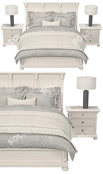 Elegant St. James Panel Bed 3D model image 2