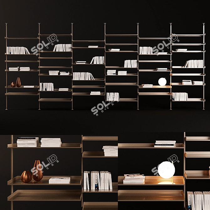 Sleek Zenit Bookcase by Rimadesio 3D model image 1