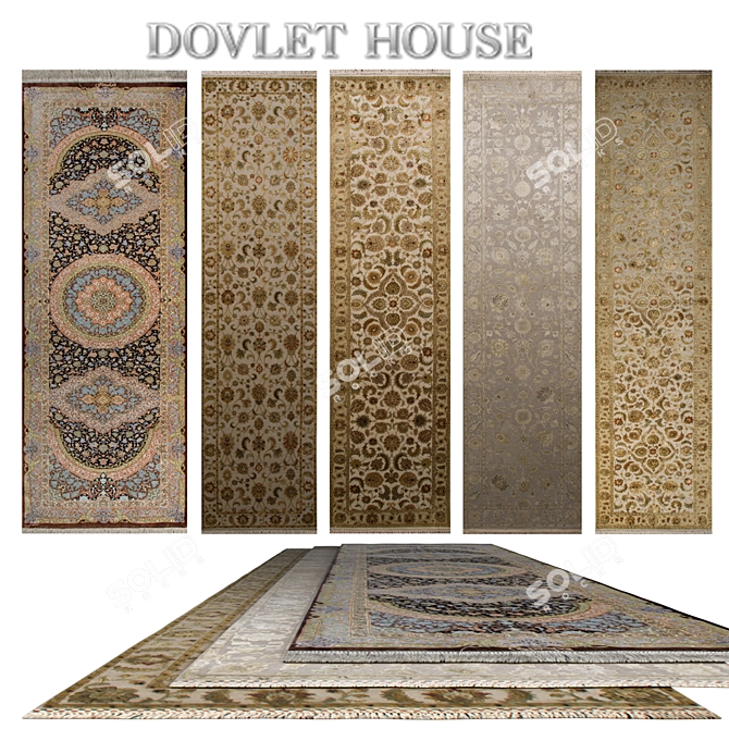 5-Piece DOVLET HOUSE Carpet Tracks (Part 2) 3D model image 1