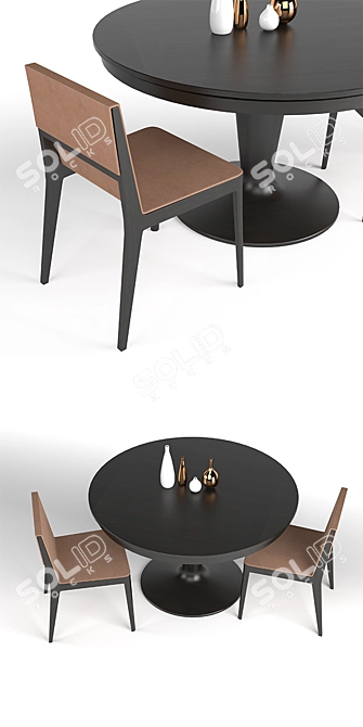 Elegant Dining Set: Unwrap UVW 3D model image 3