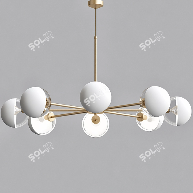 Elegant Molecola IL Fanale Chandelier 3D model image 1