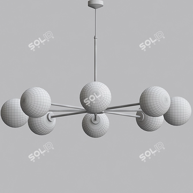 Elegant Molecola IL Fanale Chandelier 3D model image 2