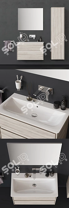 Ideal Standard Connect Air 80 - Lacquered Vanity Unit with Drawers 3D model image 2