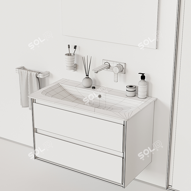 Ideal Standard Connect Air 80 - Lacquered Vanity Unit with Drawers 3D model image 3