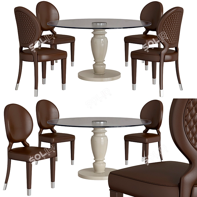 Elegant Round Dining Table 3D model image 1