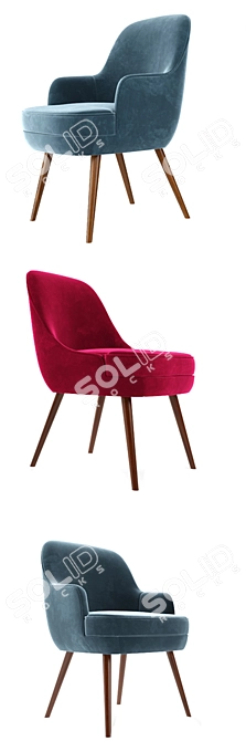 Modern Walter Knoll Dining Chair Set 3D model image 2