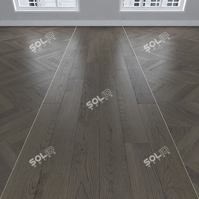 Oak Parquet: Herringbone, Linear & Chevron 3D model image 1