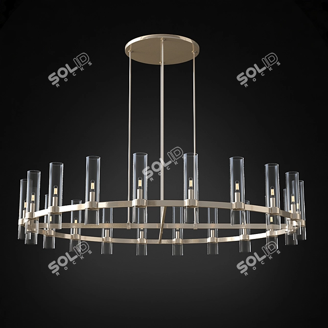 Elegant Ravelle Round 60" Chandelier 3D model image 1