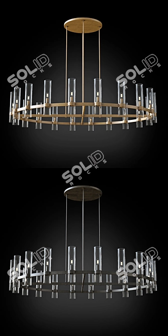 Elegant Ravelle Round 60" Chandelier 3D model image 2