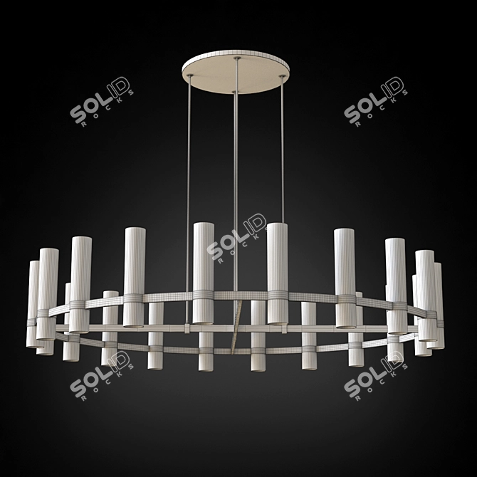 Elegant Ravelle Round 60" Chandelier 3D model image 3