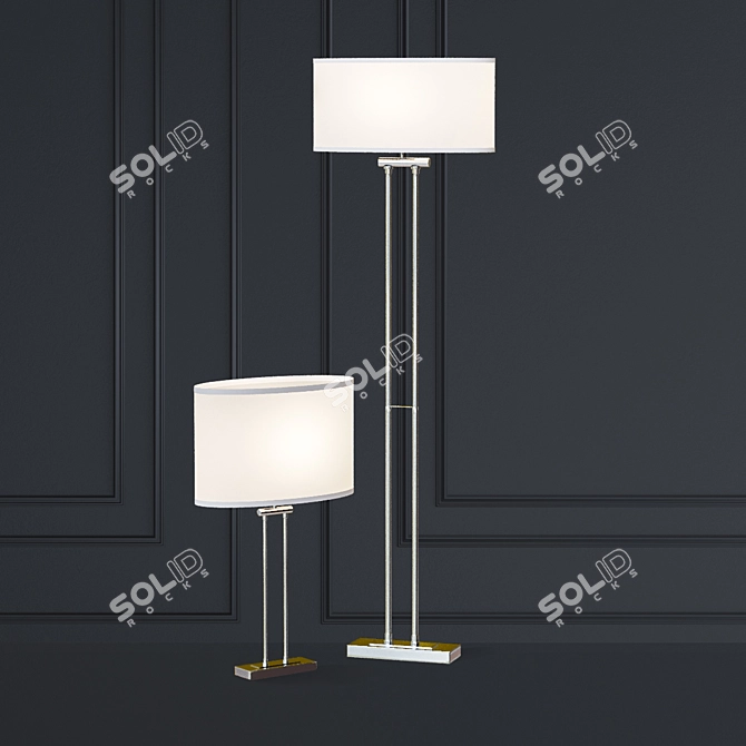 Modern Athens Set: Table Lamp and Floor Lamp 3D model image 1