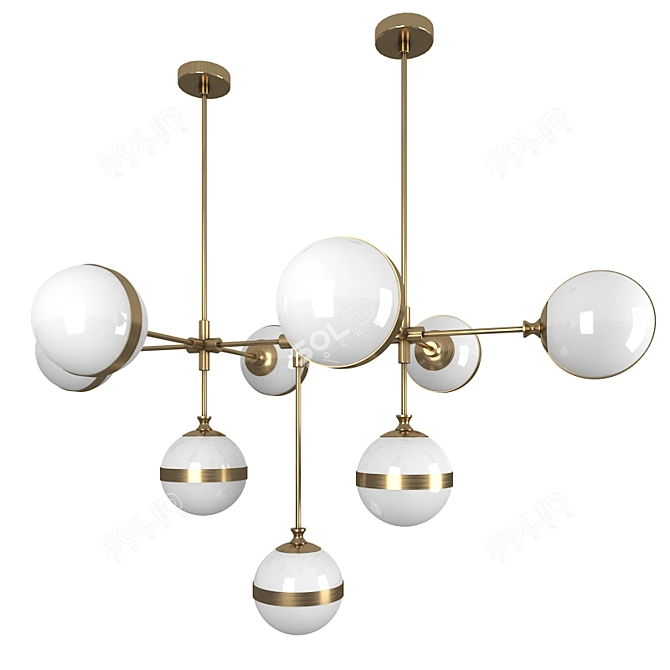 Loft-Style Suspended Chandelier 3D model image 1