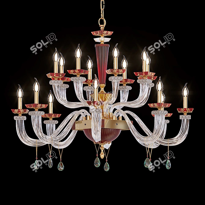 Euroluce Museum L8+4+4 Chandelier: Elegant Lighting Solution 3D model image 1