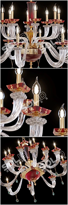 Euroluce Museum L8+4+4 Chandelier: Elegant Lighting Solution 3D model image 2