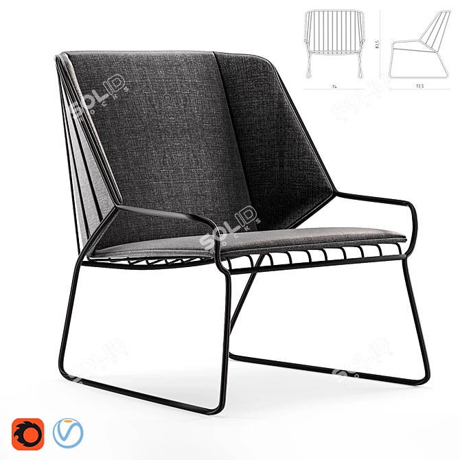Luxe Cage Lounge: Stylish and Functional 3D model image 1