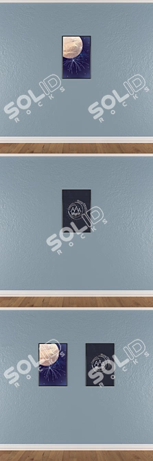 Mixed Frame Wall Painting Set 3D model image 3