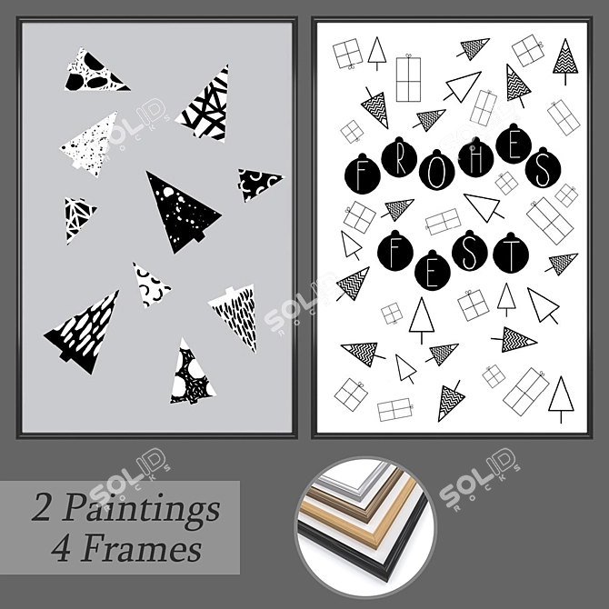 Elegant Wall Art Set 3D model image 1