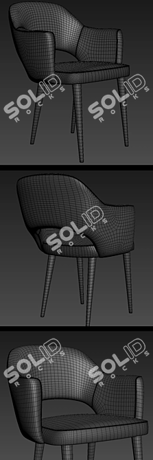 Modern Euro Saarinen Dining Chair Set 3D model image 2