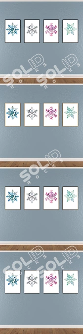 Gallery Collection: Set of 4 Wall Paintings 3D model image 3