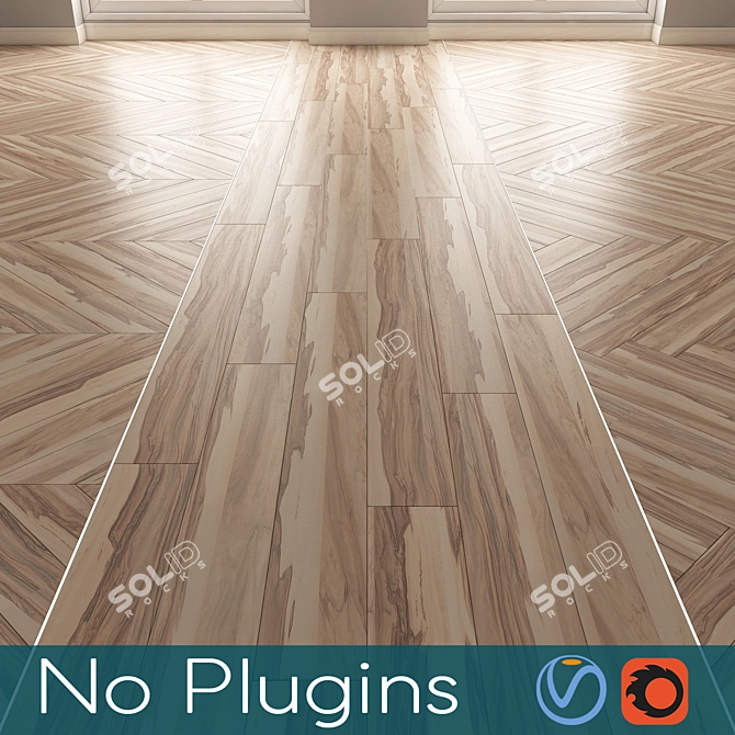 Vintage Wooden Floor Texture 3D model image 1