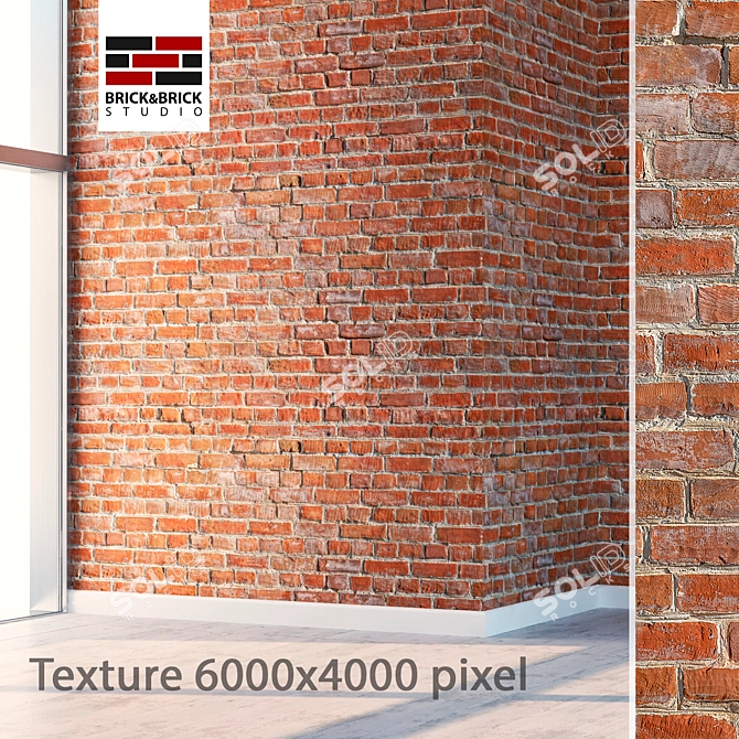 Seamless High-Detailed Red Brick.Texture 3D model image 1