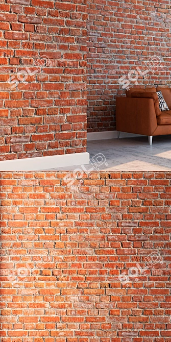 Seamless High-Detailed Red Brick.Texture 3D model image 3