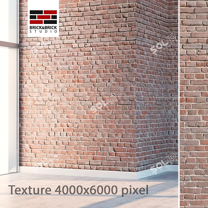 Seamless High-Detail Red Brick 3D model image 1