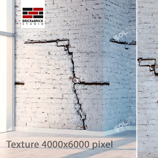 Title: Seamless Detailed Brickwork: Crack 131 3D model image 1