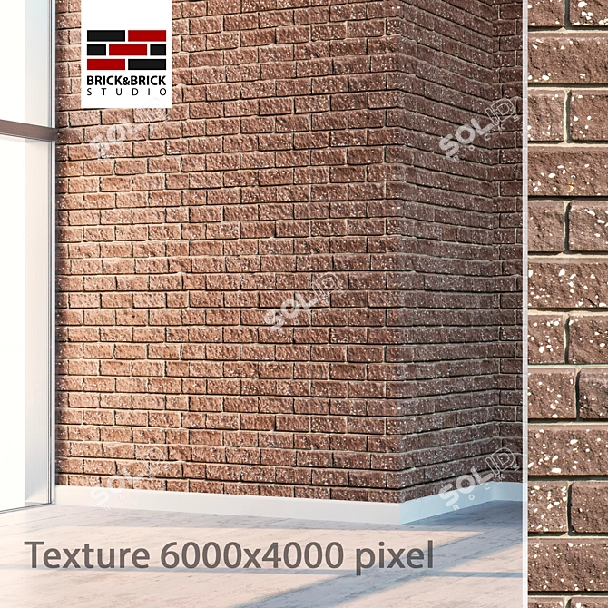 Seamless High Detail Red Brick 3D model image 1