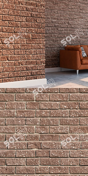 Seamless High Detail Red Brick 3D model image 3