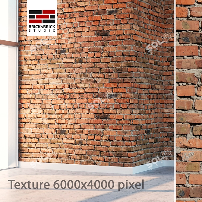 Seamless Red Brick Texture 3D model image 1