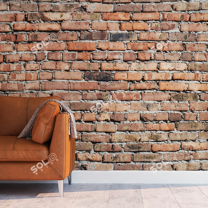 Seamless Red Brick Texture 3D model image 2