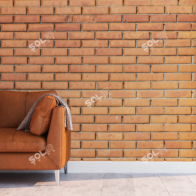 Seamless Red Brick Texture 3D model image 2